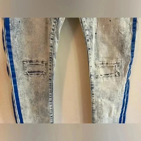 Blind Trust Stripe Paint Skinny Jeans Pants - Picture 4 of 7